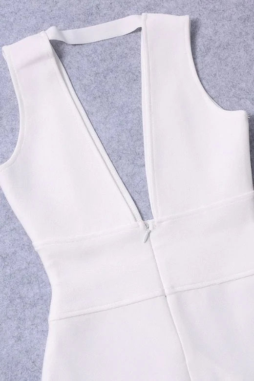 Pia Bandage Midi Dress White Pearl