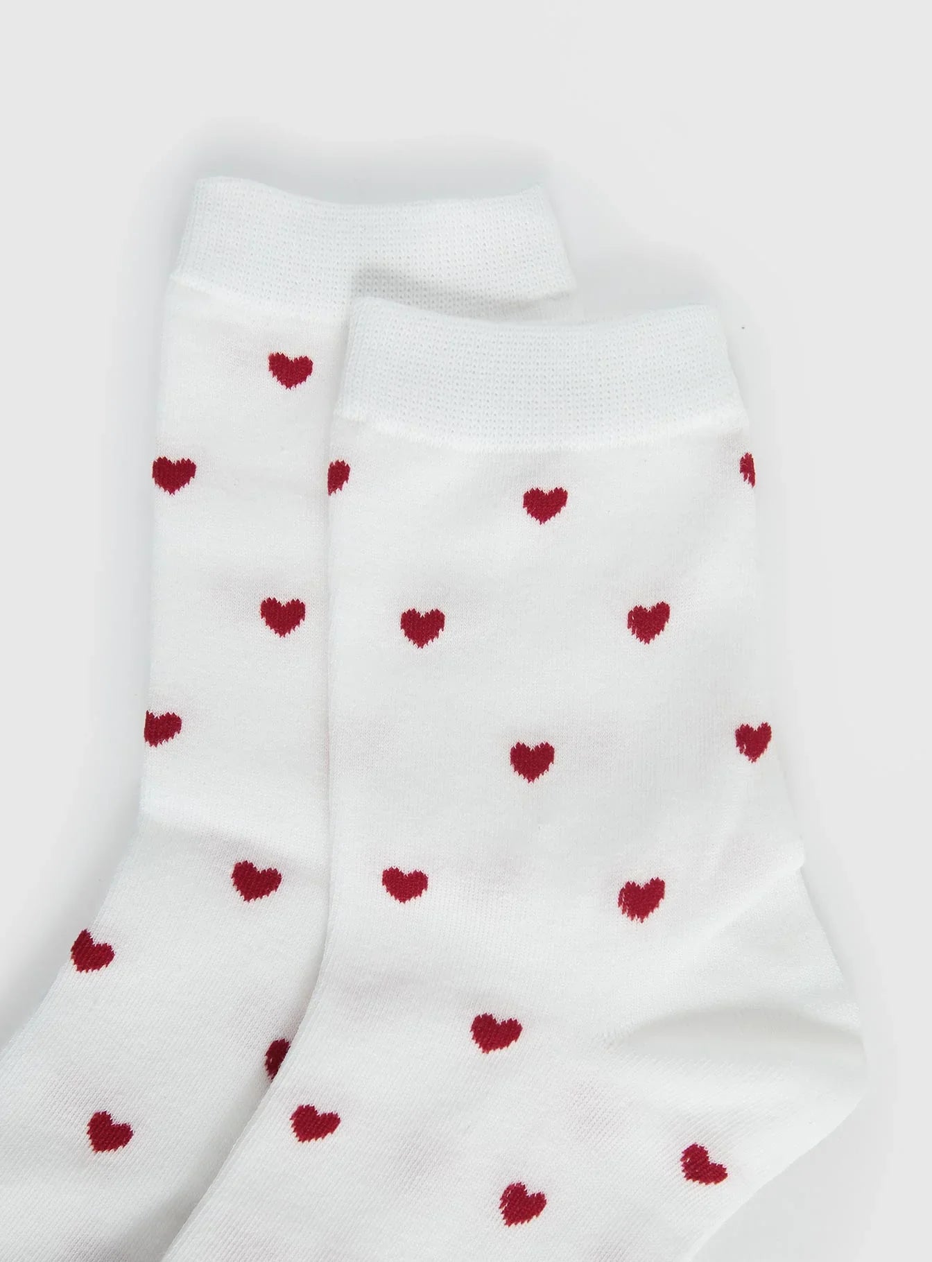 Sweet Heart Socks White Red