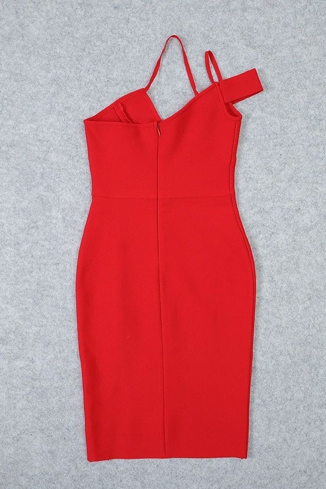 Luna Bodycon Midi Dress Lipstick Red