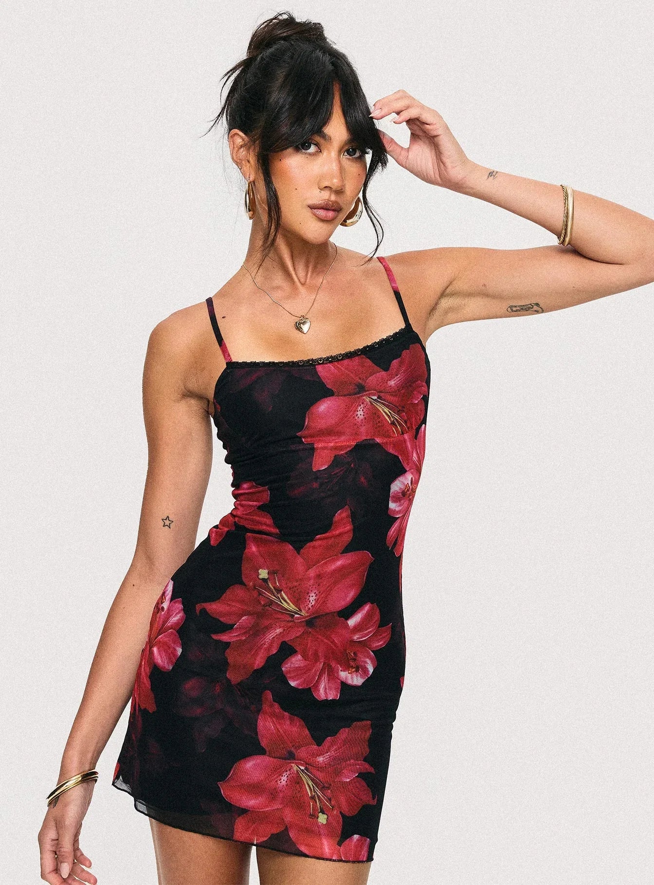 Kellers Mini Dress Black Floral