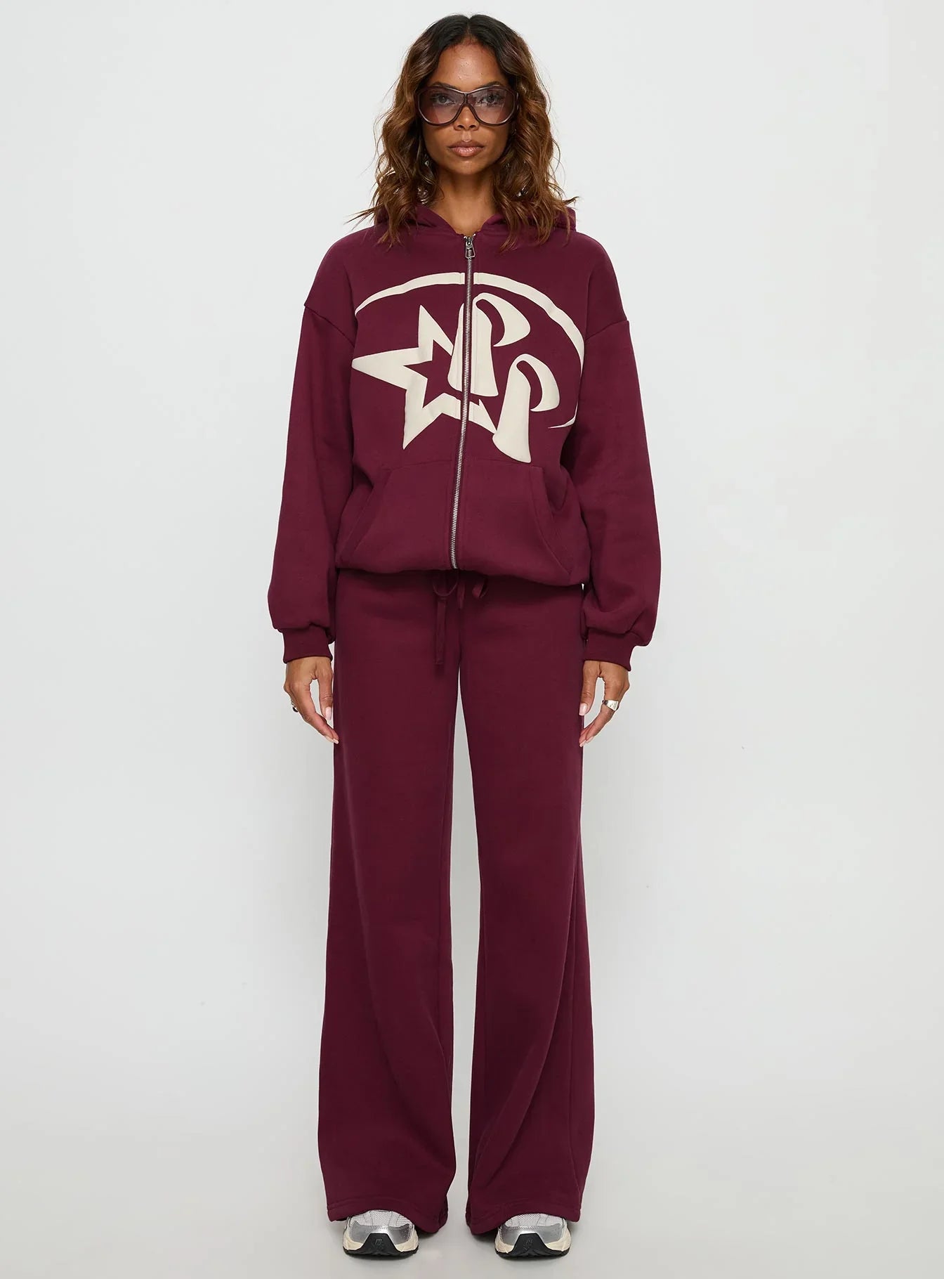 Princess Polly Stargirl Zip Through Jumper Burgundy