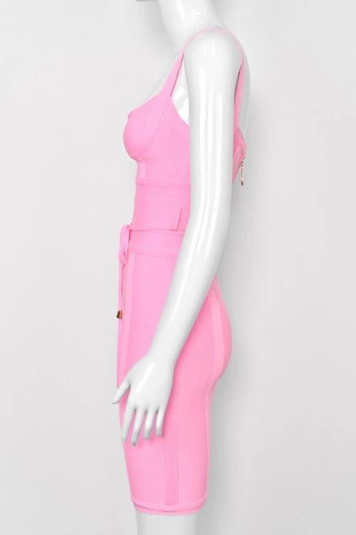 Bek Bandage Dress Blush Pink