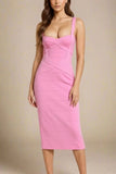 Heidi Bandage Midi Dress Dusty Pink