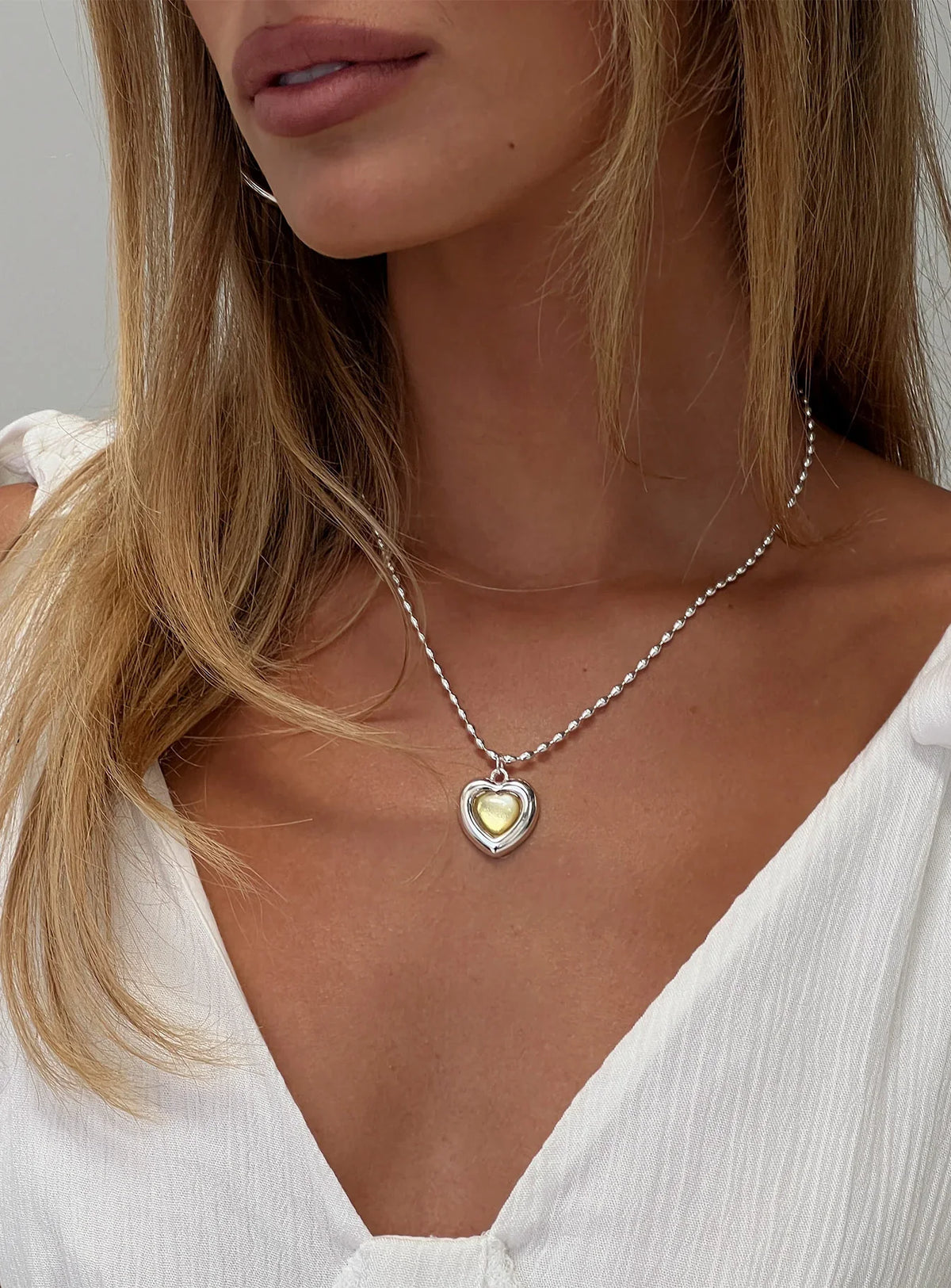 Wishes Granted Dainty Pendant Necklace Silver Yellow