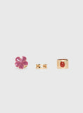 Rosellah Ring Set Gold Pink