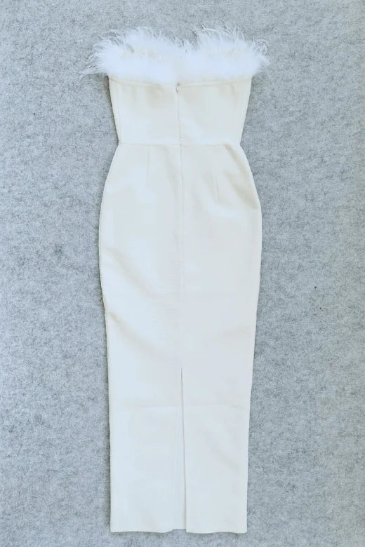 Erin Bandage Maxi Dress White Pearl