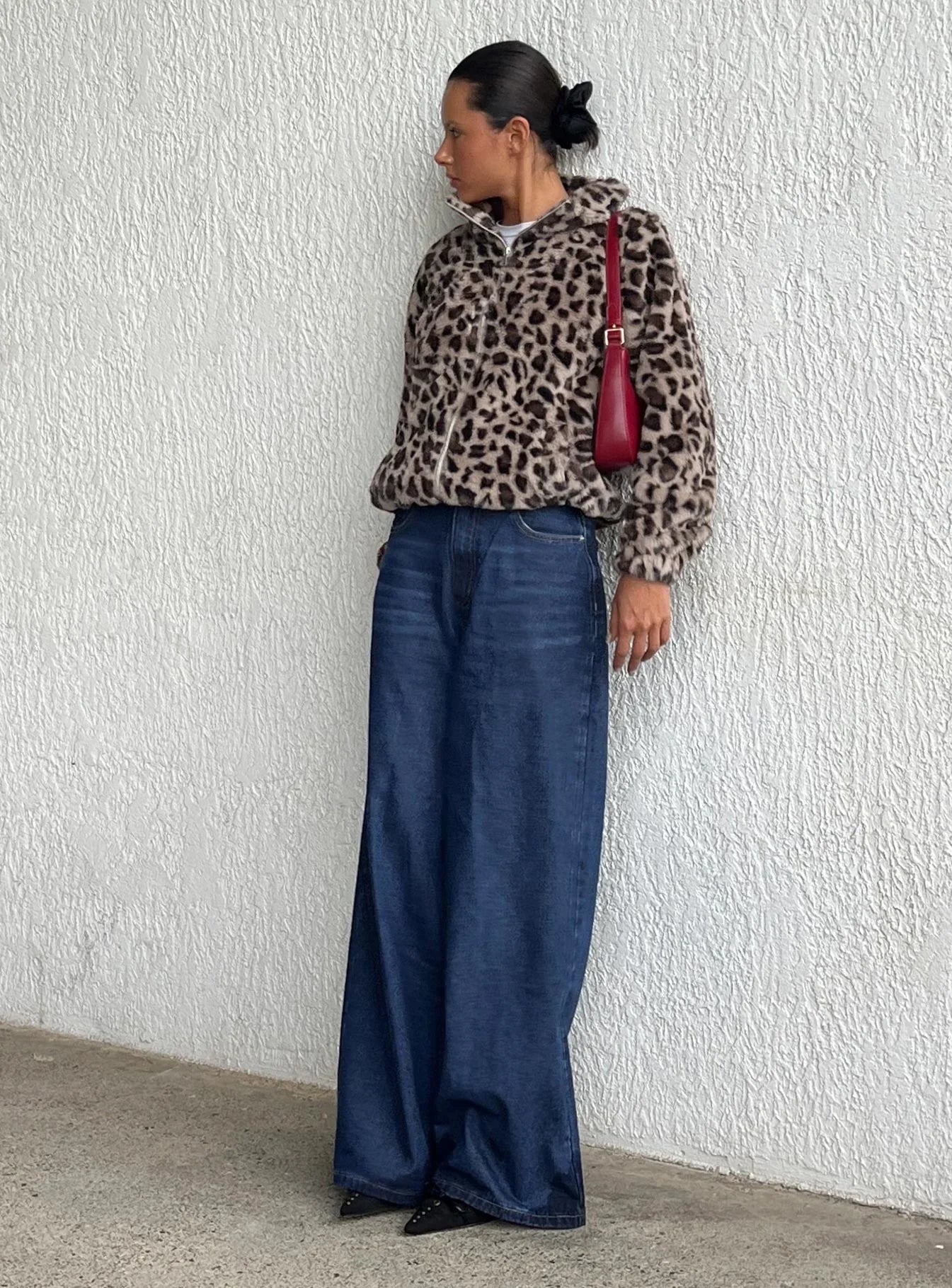 Naylor Mid Rise Wide Leg Jeans Mid Blue Denim