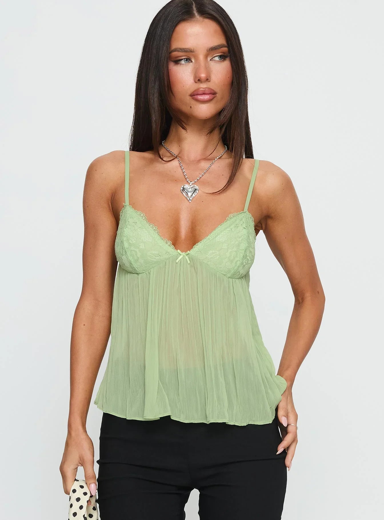 Zami Pleat Top Green