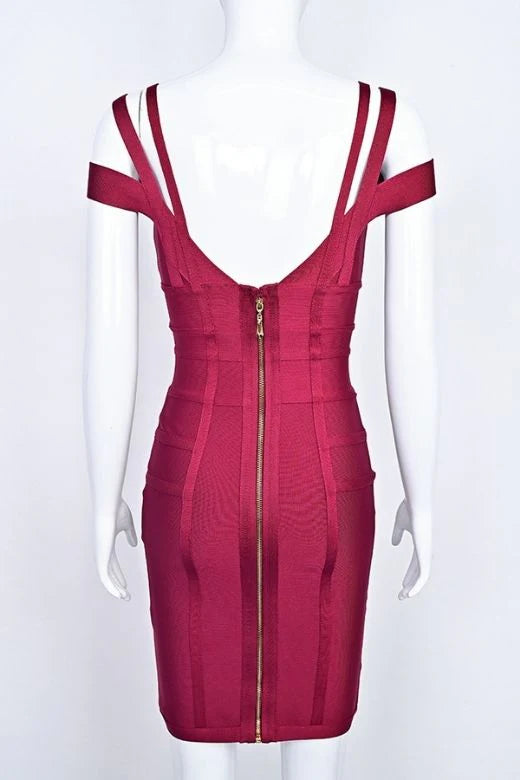 Sia Bandage Dress Red Wine