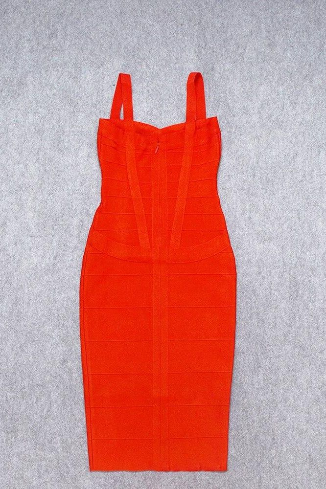 Heidi Bandage Midi Dress Lipstick Red