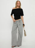 Ashlinn Off Shoulder Drapey Top Black