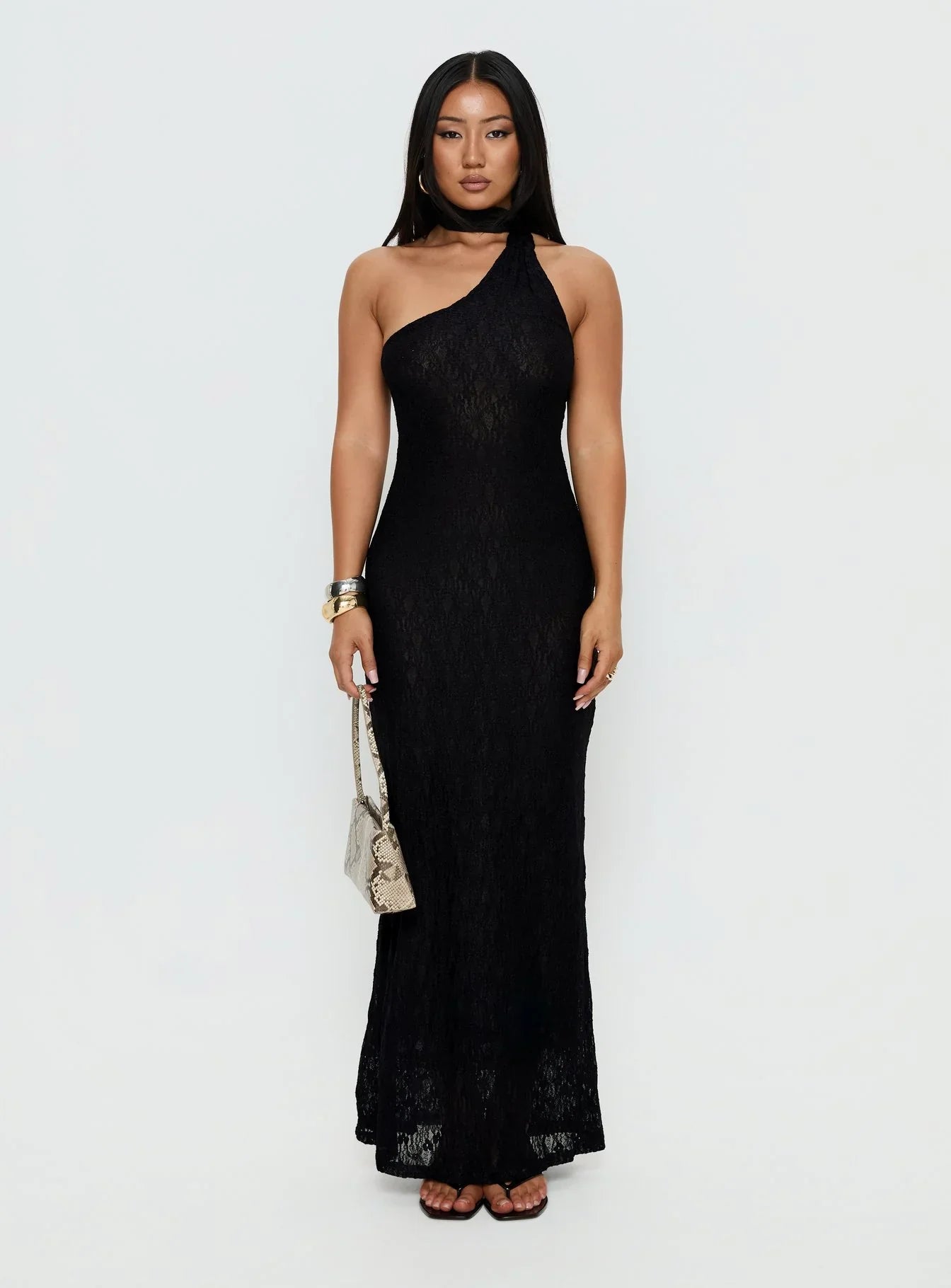 Lux Lace Maxi Dress Noir