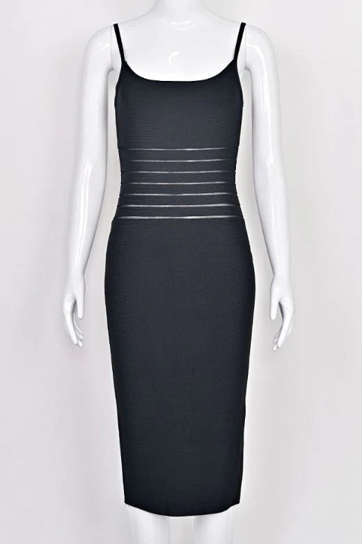 Abigail Bodycon Midi Dress Classic Black